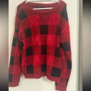 Cyrus Red and Black Checkered Sweater